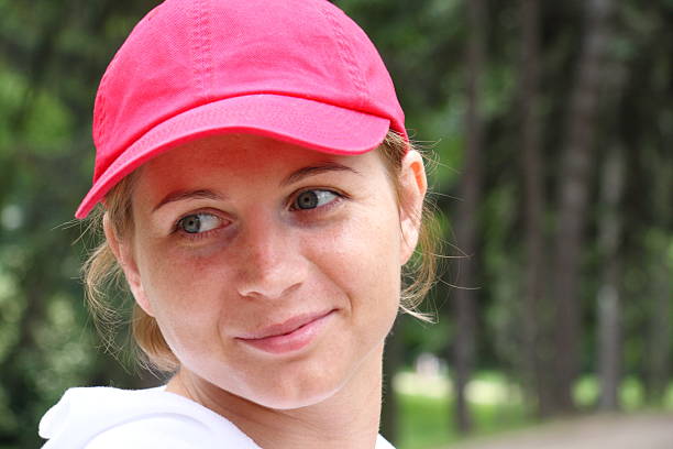 istock Young woman in a red cap 92229707