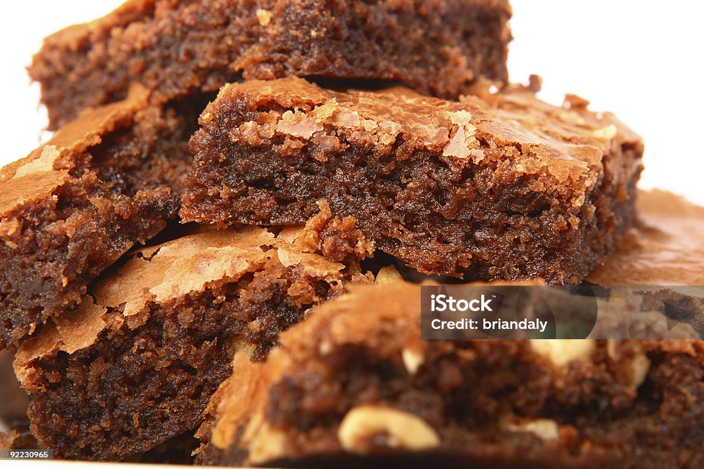 Pile of freshly baked brownies  Backgrounds Stock Photo