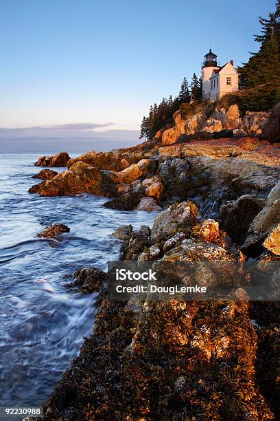 Bass Harbor Head Light Stock Photo - Download Image Now - Atlantic Ocean, Bass Head Lighthouse, Blue