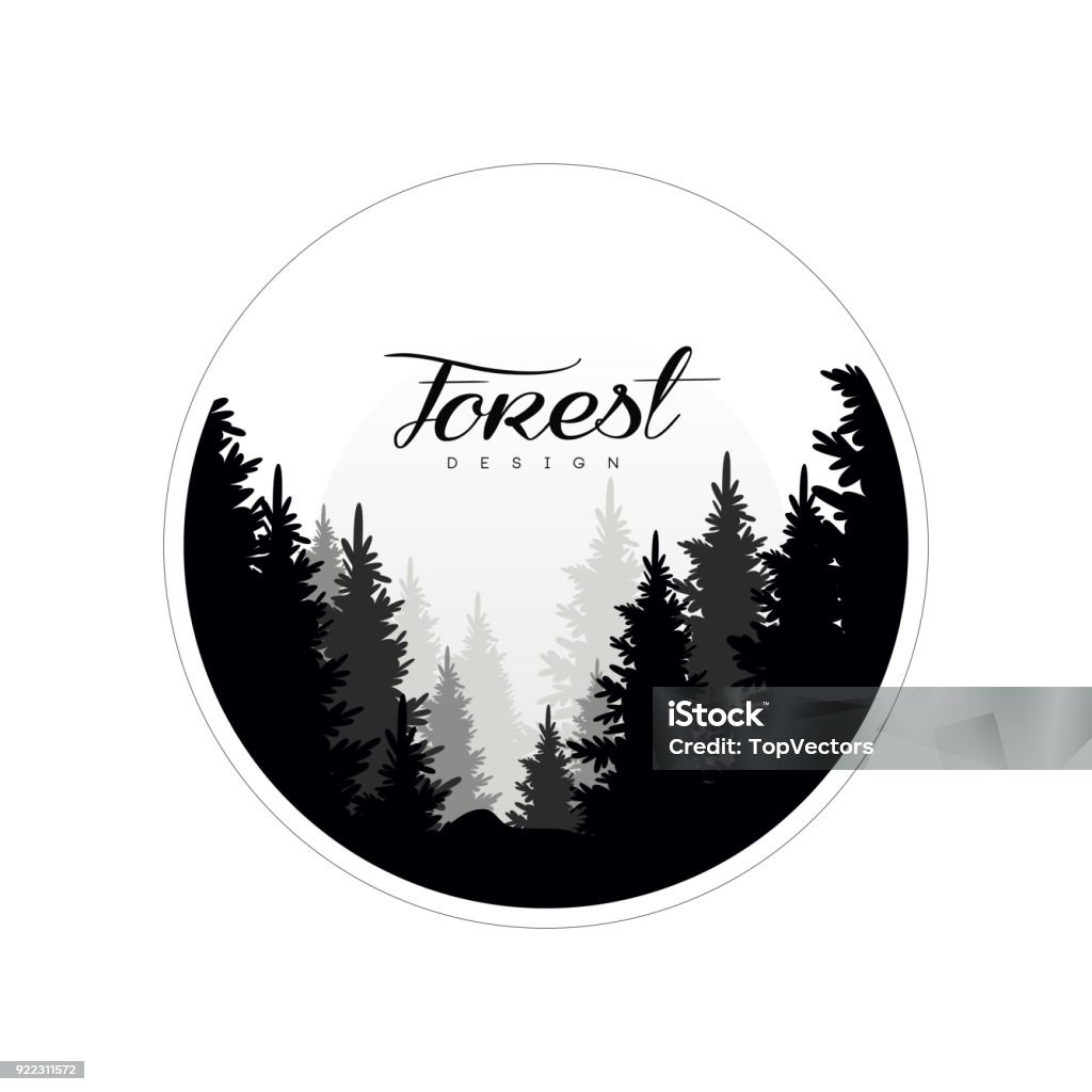 Mẫu Thiết Kế Logo Rừng Cảnh Quan Thiên Nhiên Tươi Đẹp Với Bóng Cây ...