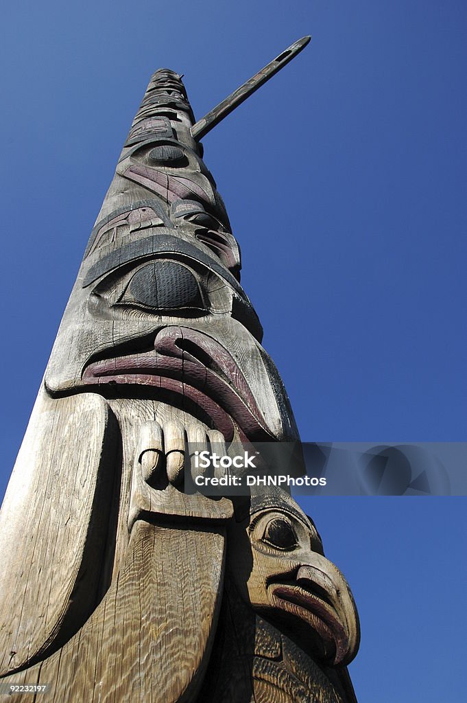 Mastro Totêmico em Seattle, Washington - Foto de stock de Arte royalty-free
