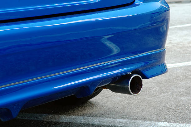 Rear of blue car  bumper photos stock pictures, royalty-free photos & images