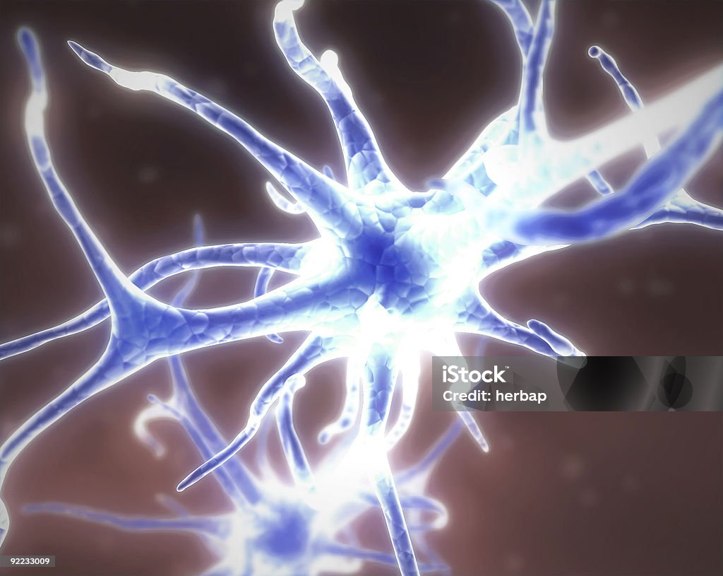 Neurônio azul Célula - Foto de stock de Alta Magnificação royalty-free