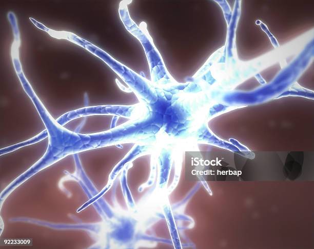 Foto de Neurônio Azul Célula e mais fotos de stock de Alta Magnificação - Alta Magnificação, Azul, Choque