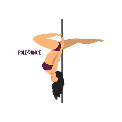 Girl dancing pole dance vector Illustration on a white background