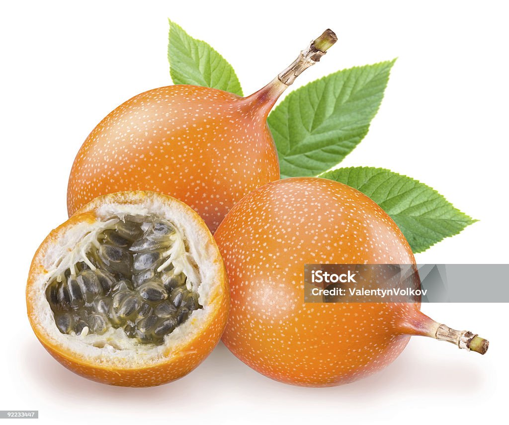 Passion fruit one a white background  Color Image Stock Photo