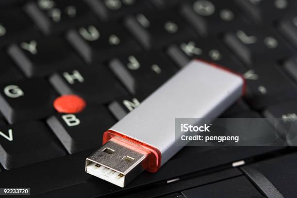 Foto de Armazenamento Drive Usb e mais fotos de stock de Pen drive - Pen drive, Cabo USB, Laptop