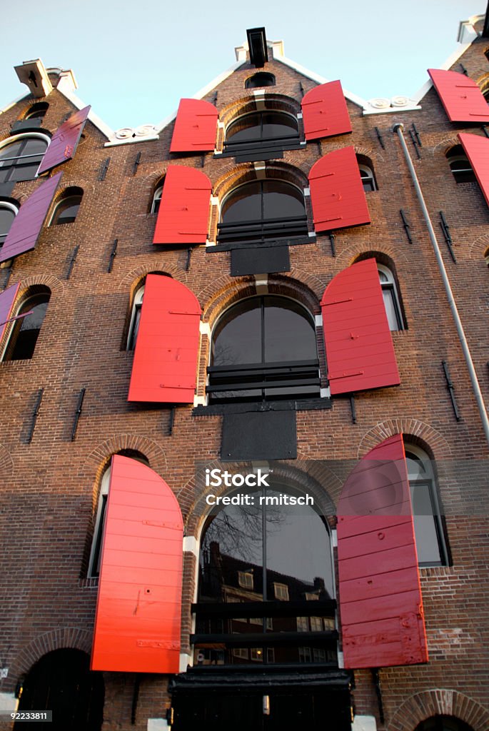 Casas Canal de Ámsterdam - Foto de stock de Contraventana libre de derechos