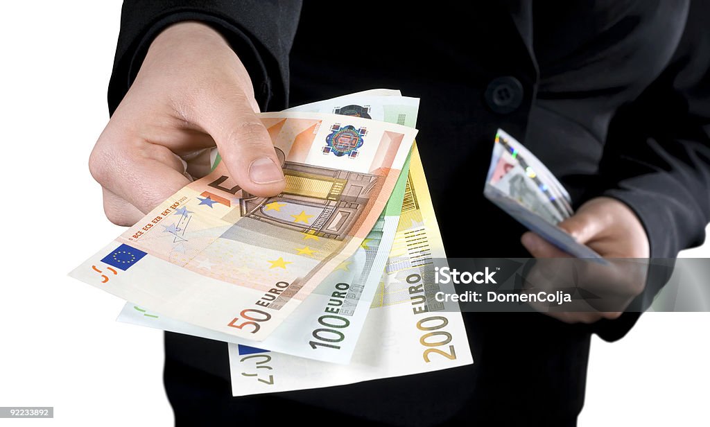 Hand, die Euro-Banknoten Geld - Lizenzfrei EU-Währung Stock-Foto