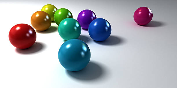 istock Colorful matt marbles on white background 92234447