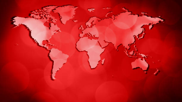 Business red world map title concept World map breaking news concept, abstract background world title stock pictures, royalty-free photos & images