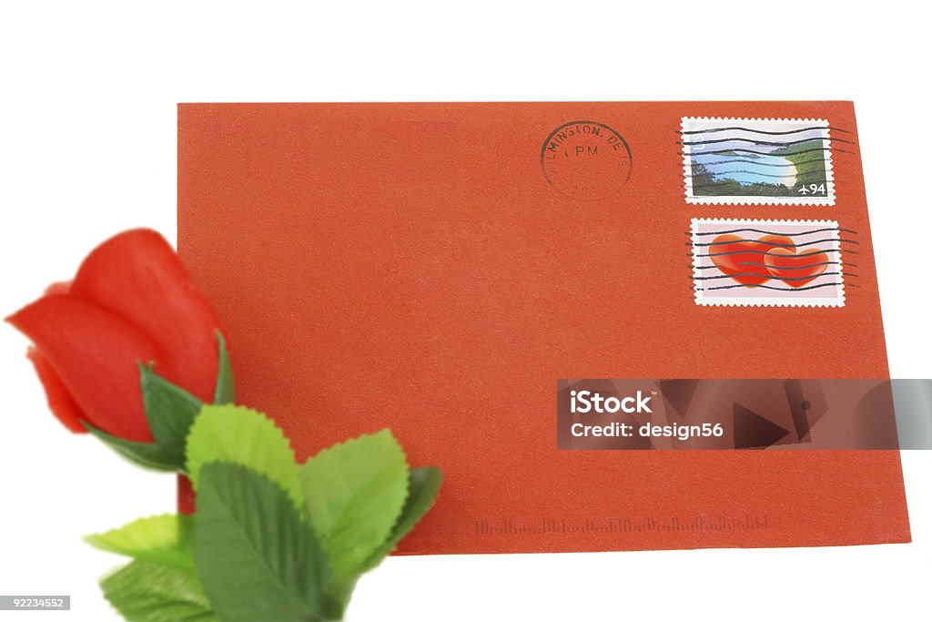 Umschlag für den Valentinstag - Lizenzfrei Briefmarke Stock-Foto