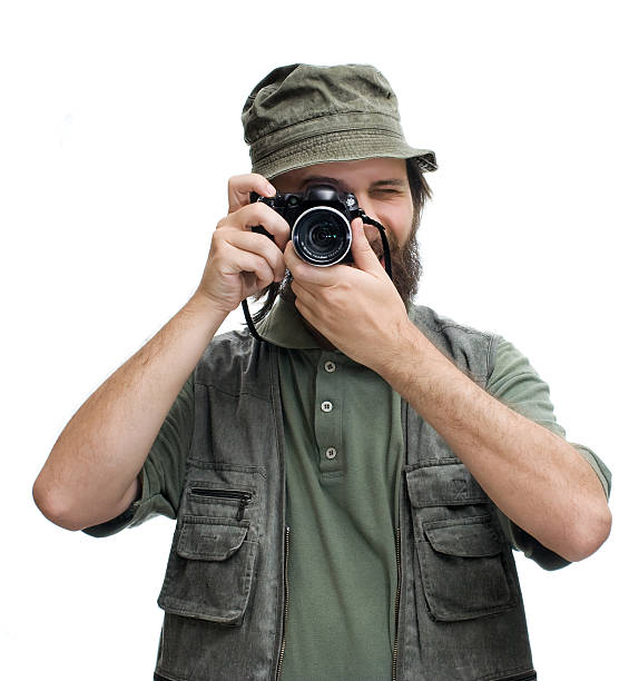 istock Photographer tourist with camera 92234639