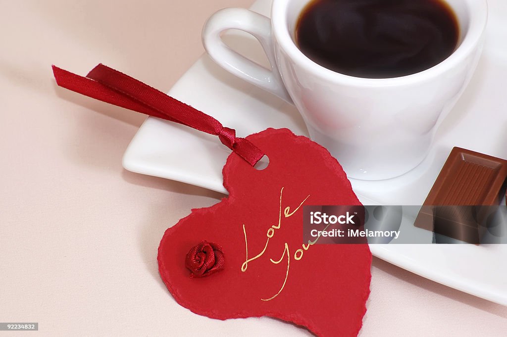 Tasse Kaffee mit Schokolade - Lizenzfrei Dekoration Stock-Foto