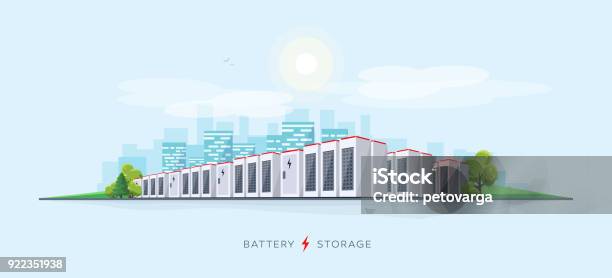 Large Battery Storage System Stock Illustration - Download Image Now - Battery, Large, Lithium