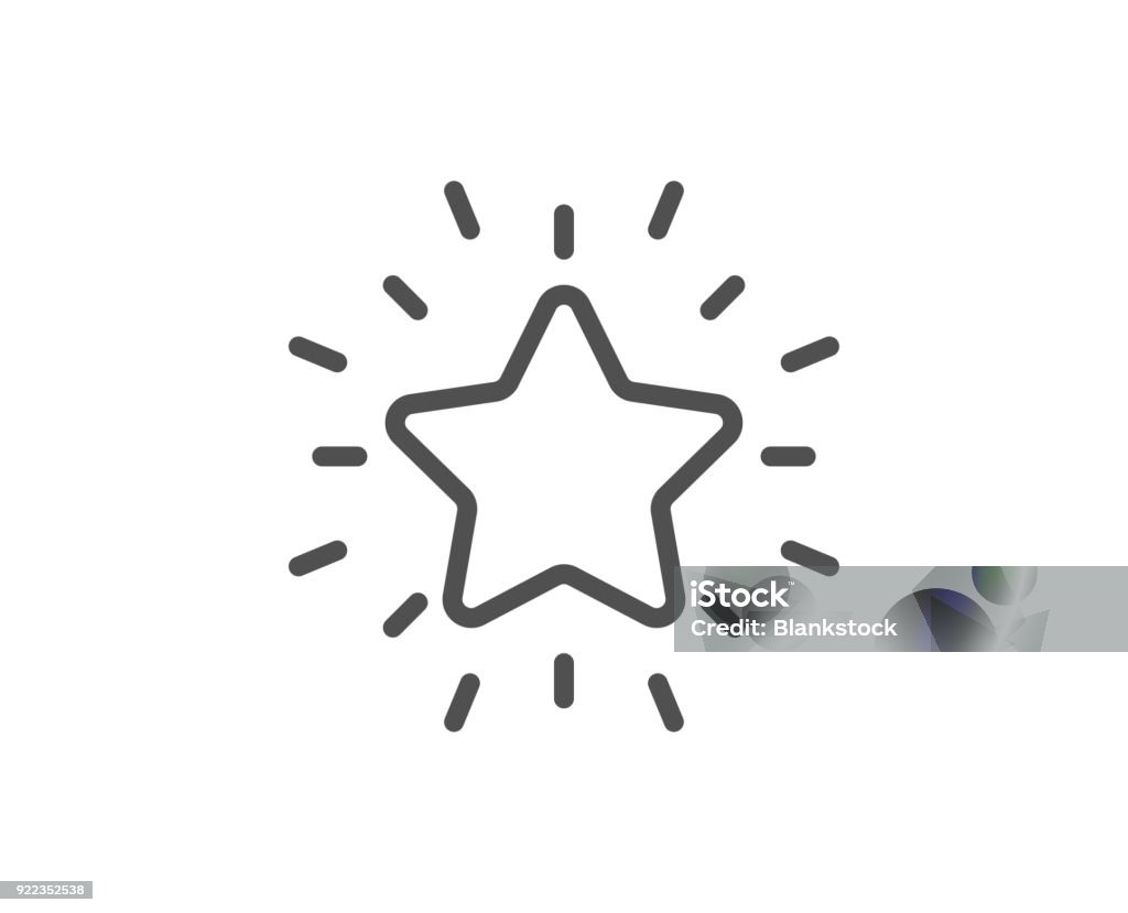 Rank star line icon. Success reward. Rank star line icon. Success reward symbol. Best result sign. Quality design element. Editable stroke. Vector Star Shape stock vector