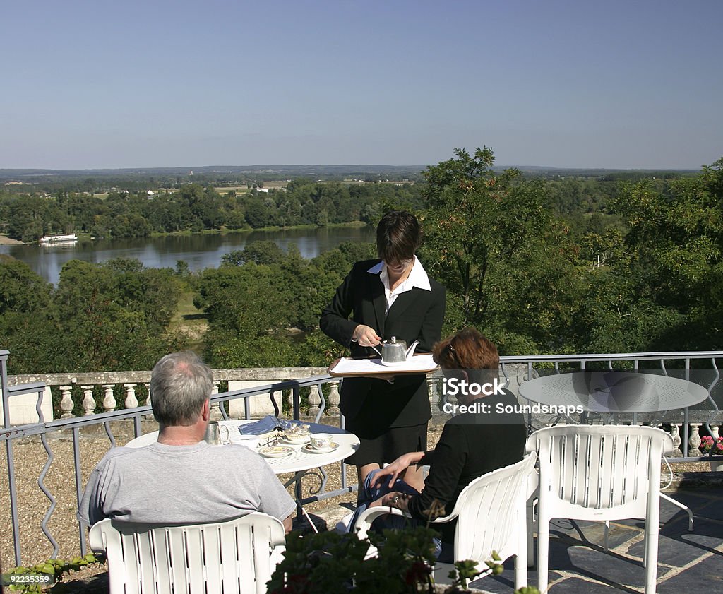 Nachmittagstee auf dem Balkon - Lizenzfrei Fluss Stock-Foto