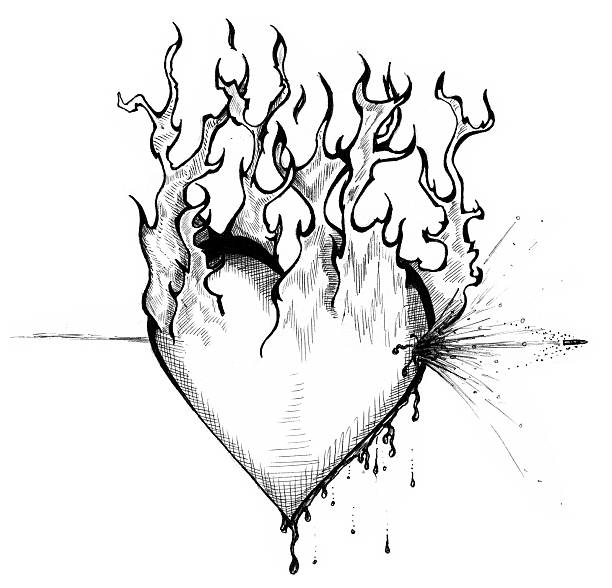 Art - Heart of Fire vector art illustration
