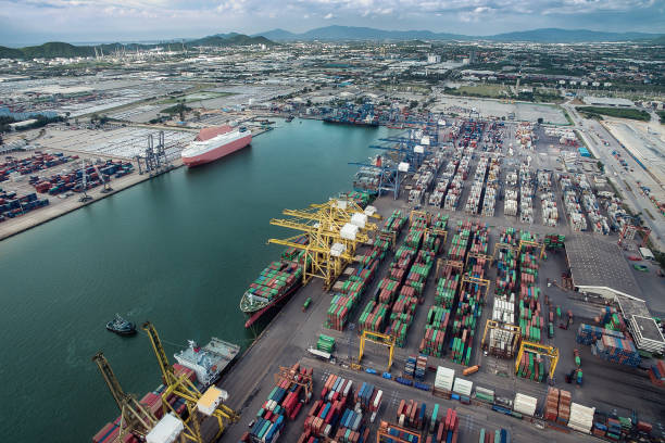 istock container cargo ship, import export, business logistic supply chain transportation concept for shipping aerial top view background 922356252