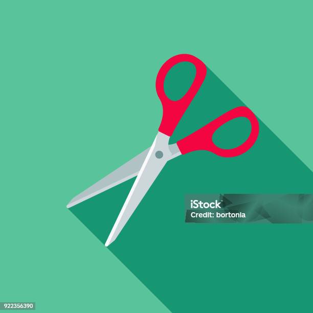 Scissors Flat Design Home Improvement Icon Stock Illustration - Download Image Now - Scissors, Vector, Illustration