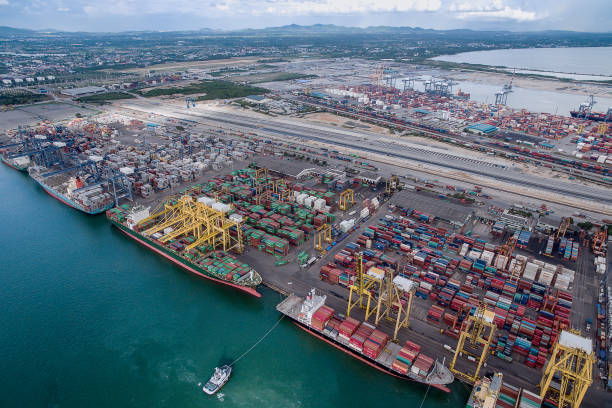istock container cargo ship, import export, business logistic supply chain transportation concept for shipping aerial top view background 922356460