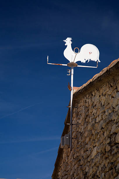 wetterfahne - roof roof tile rooster weather vane stock-fotos und bilder