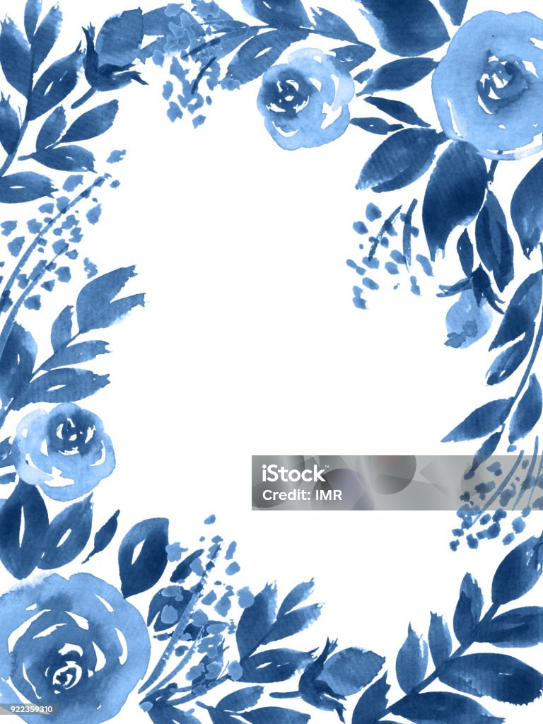 Ilustración de Rosas De Acuarela Azul Indigo Plantilla De Marco Flores y más Vectores Libres de Derechos de Azul - iStock Ilustración de Rosas De Acuarela Azul Indigo Plantilla De Marco Flores y más Vectores Libres de Derechos de Azul - iStock