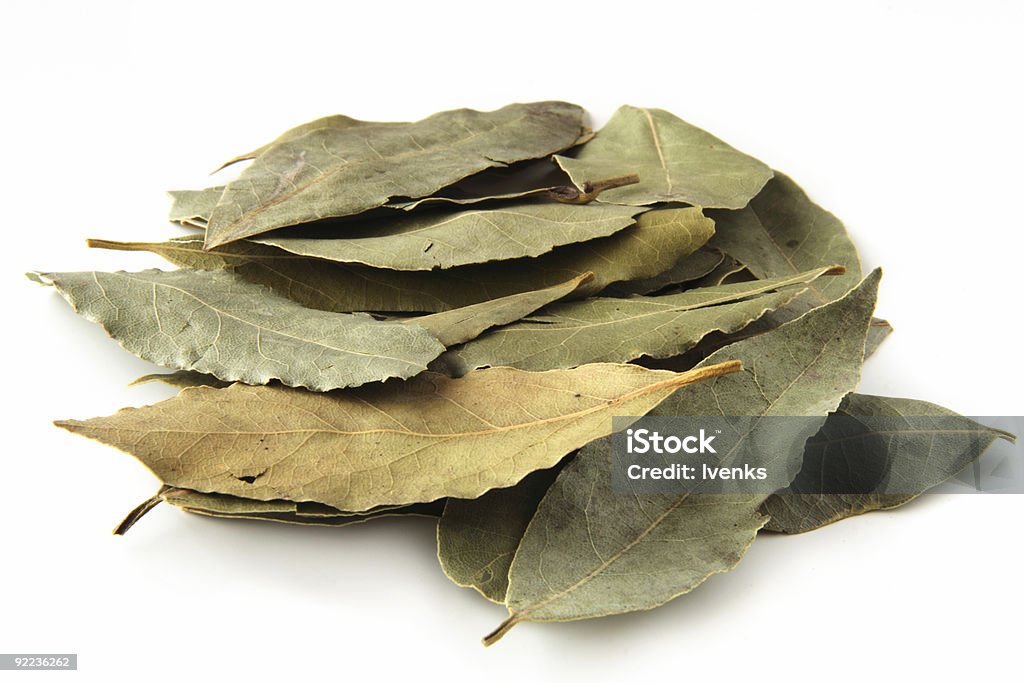 bay leaves in pale  Bay Leaf Stock Photo