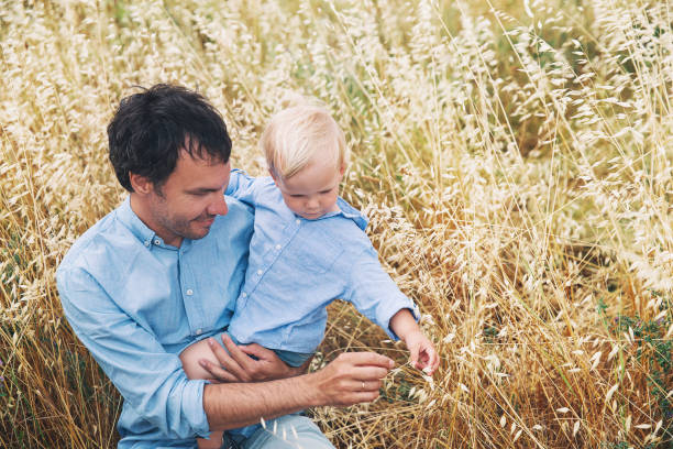 istock Happy father and son. Family background. 922362744