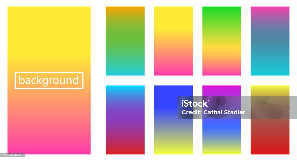 Collection of gradient and backgrounds for design vector illustration concept Colors stock vector