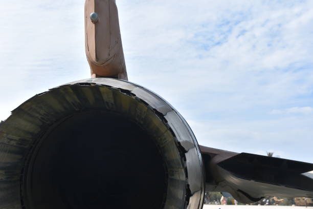 The back of a fighter jet