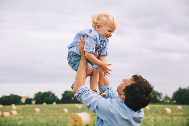 istock Happy father and son. Family background. 922363314