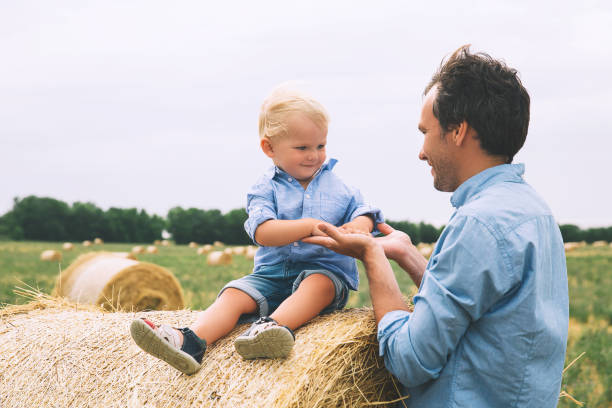 istock Happy father and son. Family background. 922363410