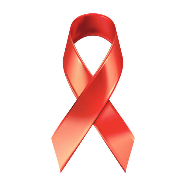 gerçekçi kırmızı kurdele, meme kanseri bilinçlendirme sembolü, 4 şubat dünya kanser günü beyaz izole. vektör çizim, eps10. - world aids day stock illustrations