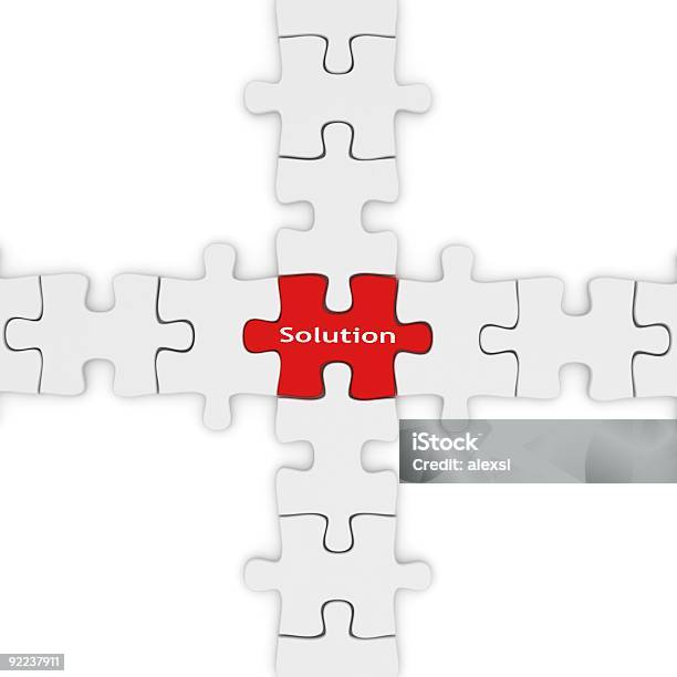 Puzzle Soluzione - Fotografie stock e altre immagini di Astratto - Astratto, Attaccato, Collegare i puntini