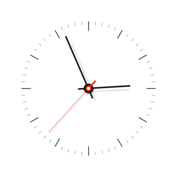 prosty zegar, minimalistyczny zegar na białym tle. zegarek biznesowy. element projektu wektorowego dla ciebie projektu - clock time alarm clock orange stock illustrations