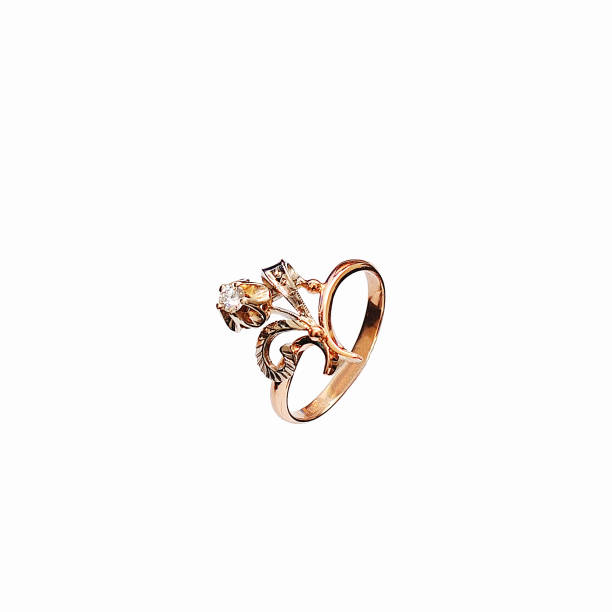 istock fashionable gold ring with a diamond 922379728
