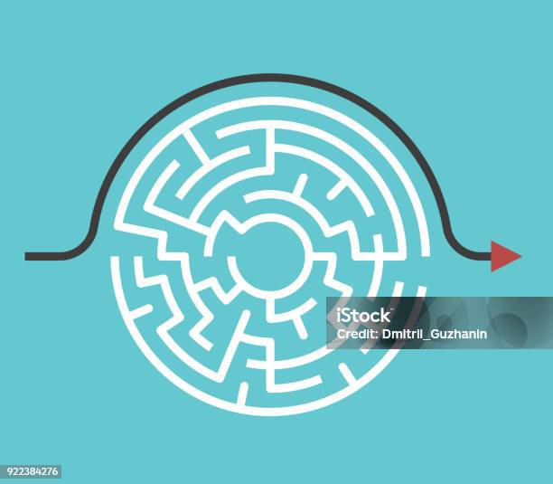 Circular Maze Bypass Route Stock Illustration - Download Image Now - Simplicity, Maze, Complexity