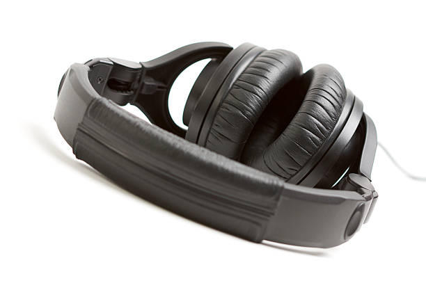 istock Isolated Pair of Black Headphones 92238558