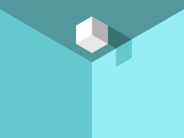 Vector illustration of Isometric cube on ceiling