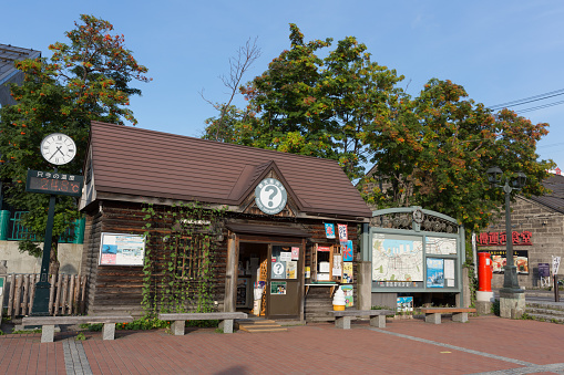 Otaru, Japan - September 1, 2015 : Tourist Information Center at Otaru Canal, Hokkaido, Japan. Otaru Canal is a famous tourist attraction.