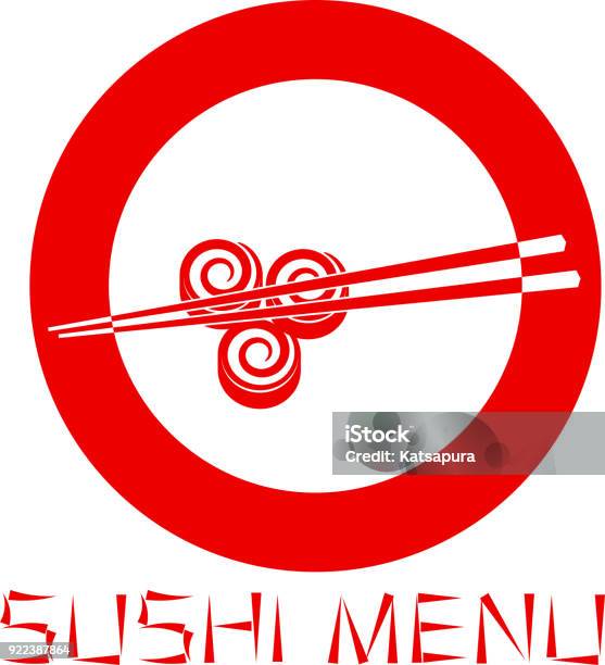 Japanese Sushi Restaurant Logo Isolated On White Background Sushi Menu Vector Illustration Stock Illustration - Download Image Now