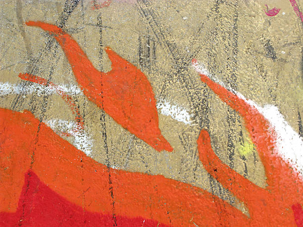istock Detail of grunge colorful graffiti fire 92239541