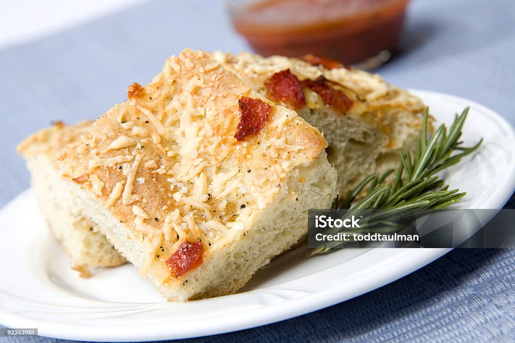 Rote Paprika und Zwiebeln Carmalized Focaccia Bread - Lizenzfrei Focacciabrot Stock-Foto