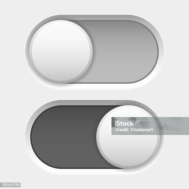 Toggle Switch Interface Buttons Gray Elements Stock Illustration ...