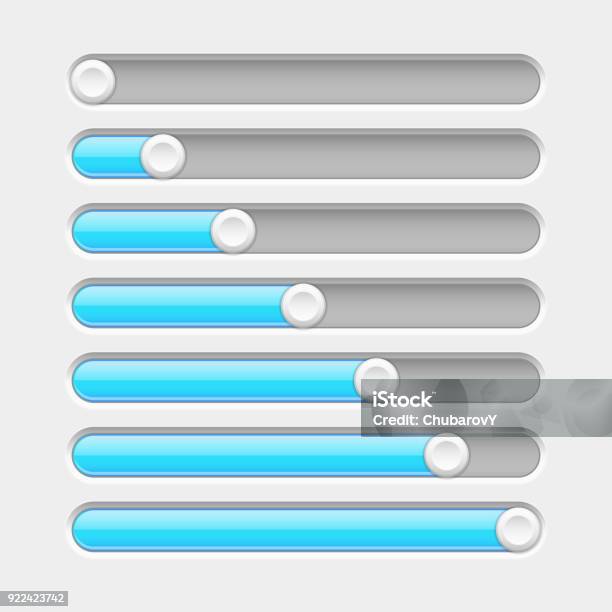 Slider Computer Interface Element Slider Bar Gray And Blue Interface Element Stock Illustration ...