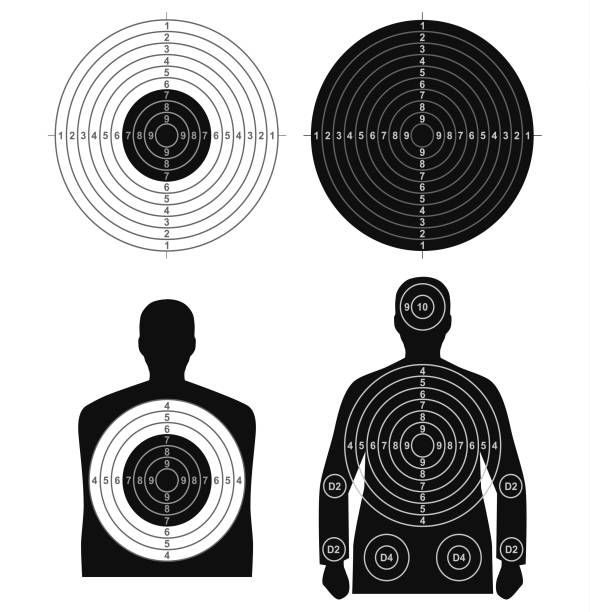 Collection of different targets for shooting template Collection of different targets for shooting template vector eps 10 target sport stock illustrations