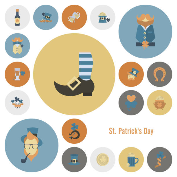 ilustrações de stock, clip art, desenhos animados e ícones de saint patricks day icon set - 12026