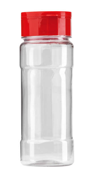 frasco vacío para condimentos con trazado de recorte. - cinnamon ground spice single object fotografías e imágenes de stock