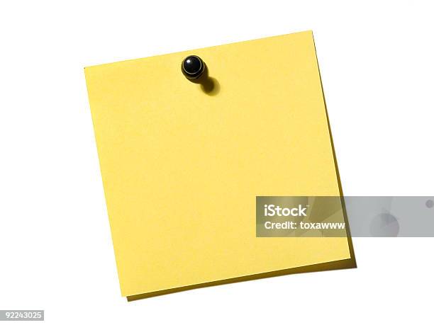 Foto de Nota De Papel e mais fotos de stock de Amarelo - Amarelo, Bloco de Recados, Branco